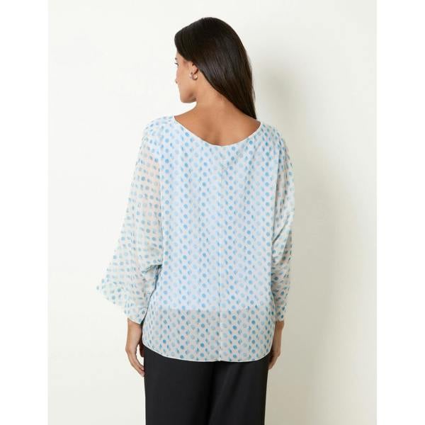 Blue Vanilla Geometric Polka Dot Blouse