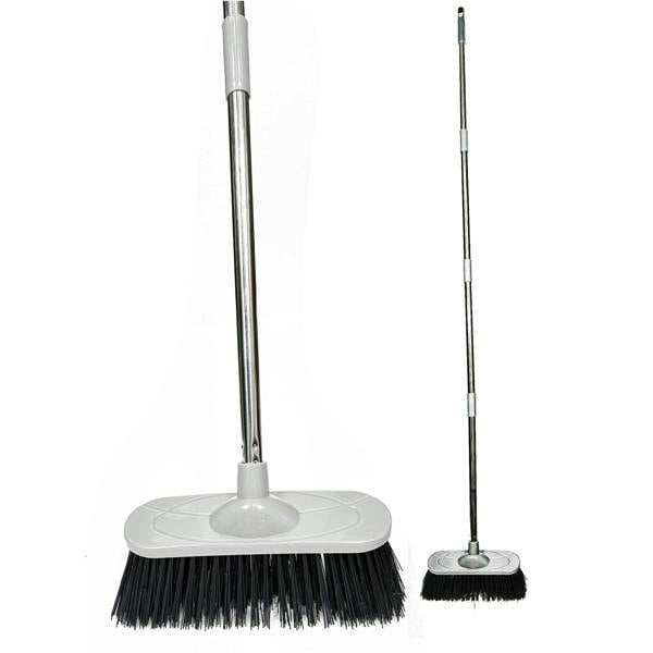 Gr8 Garden Heavy Duty Stainless Steel Broom with Handle Outdoor Garden Hard Bristle Brush
