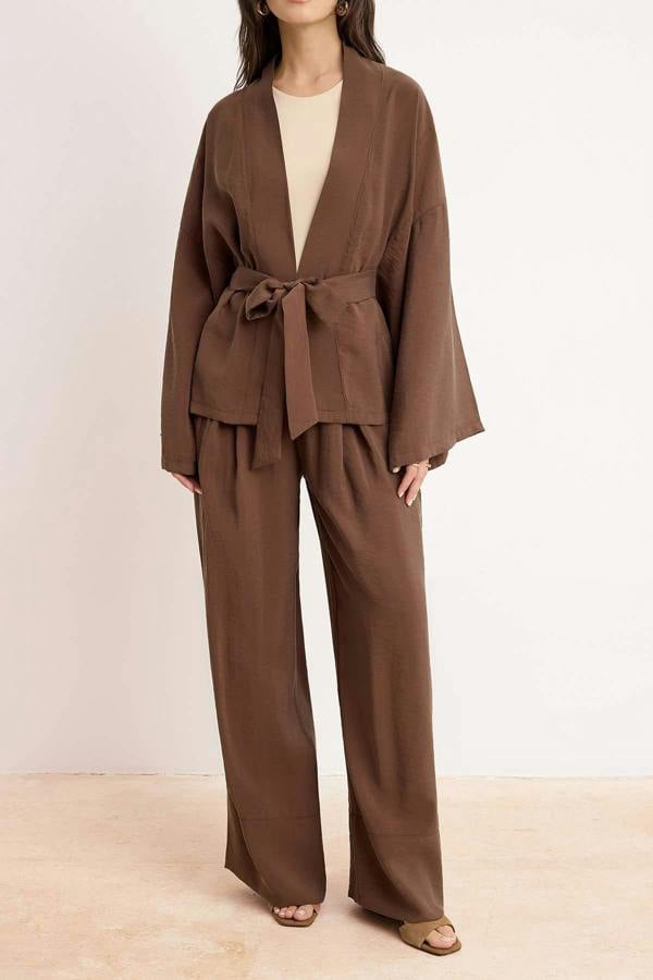 2-Piece Oversize Kimono Wide Leg Trouser Co-ord Set