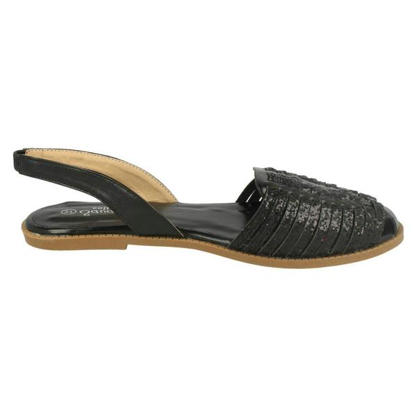 Savannah Ladies Savannah Glitter Weave Vamp Slingback Sandal