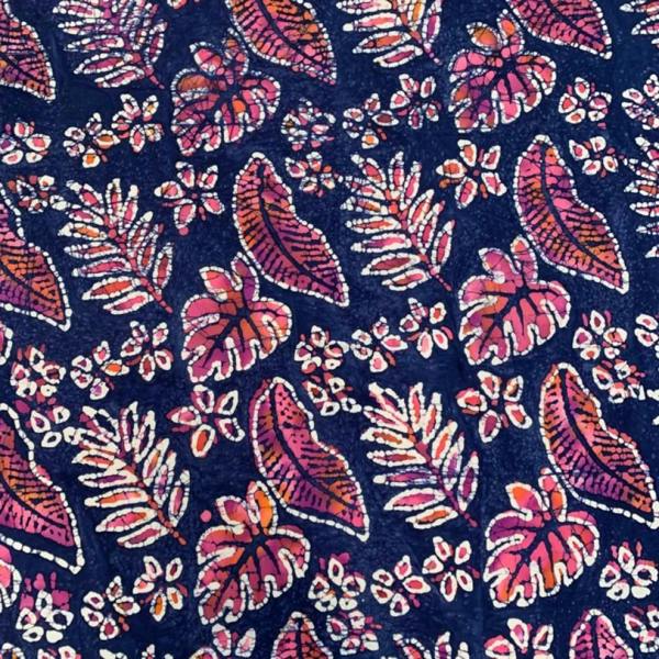 Minerva Pink and Blue Cotton Batik Dressmaking & Quilting Fabric per metre, 110cm / 43" Wide