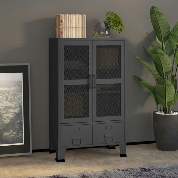 Berkfield Industrial Storage Chest Anthracite Metal