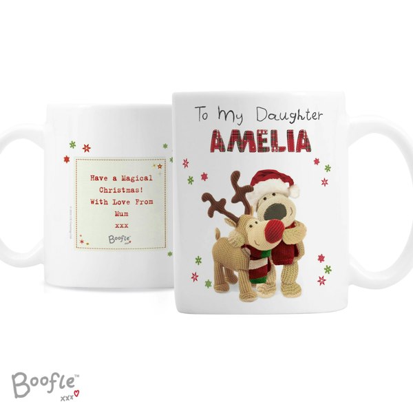Personalised Memento Company Personalised Boofle Christmas Reindeer Mug