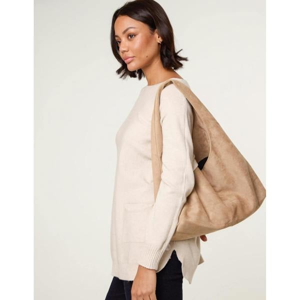 Blue Vanilla Pocket Slash Scoop Neck Jumper