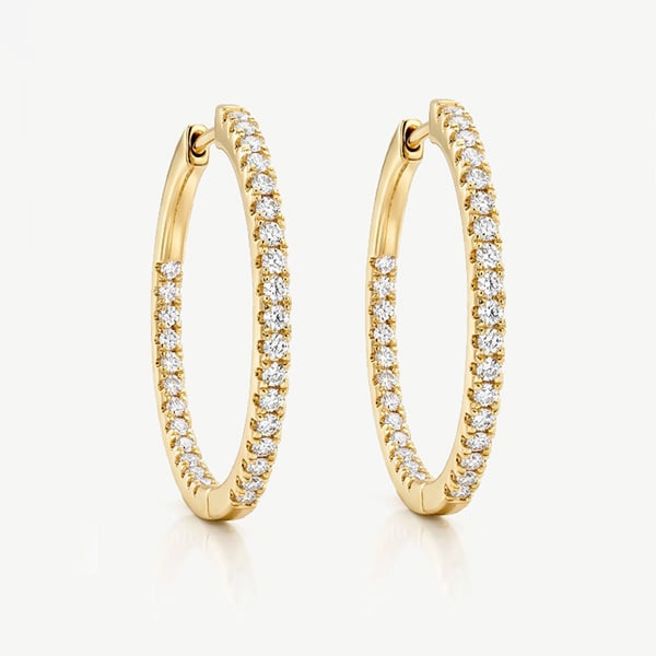 MUCHV Big Pave Tennis Hoop Earrings With Sparkling Stones