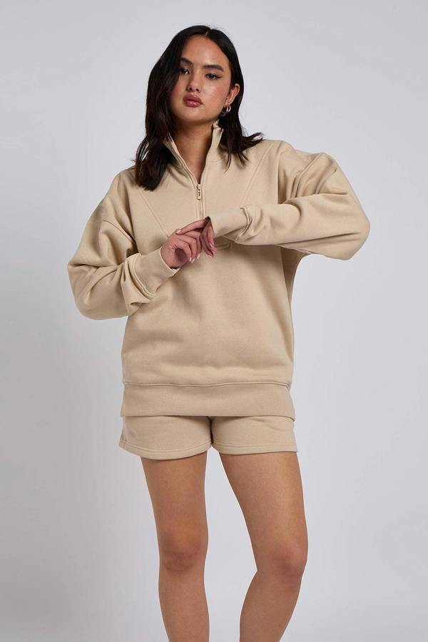 Urban Bliss Stone Half Zip Short Set