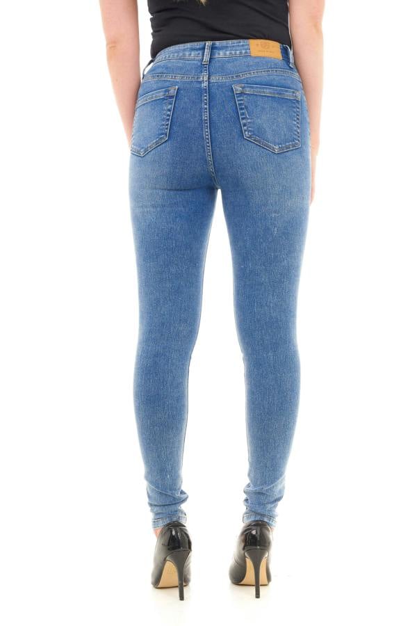 Smart Living Women's Stylish Skinny Fit High Waist Denim Jeans - Acid Blue