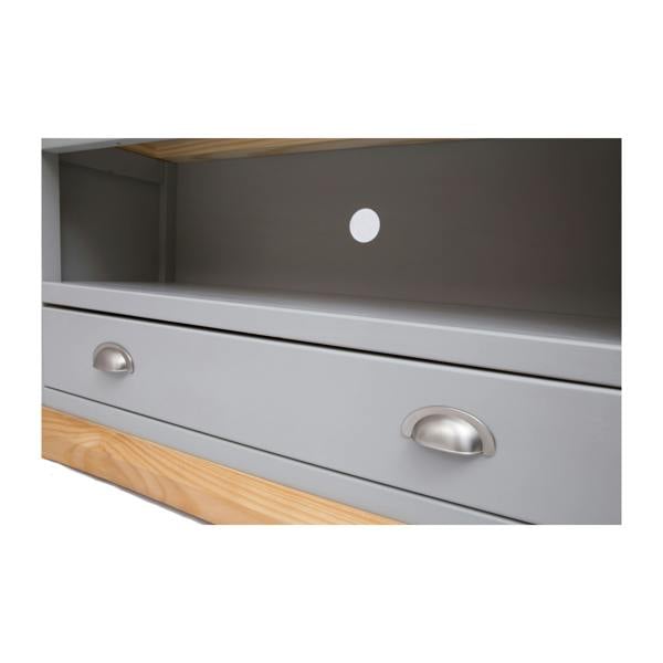 Cabinet Bits Bomporto Light Grey 1 Drawer TV Cabinet Chrome Cup Handle