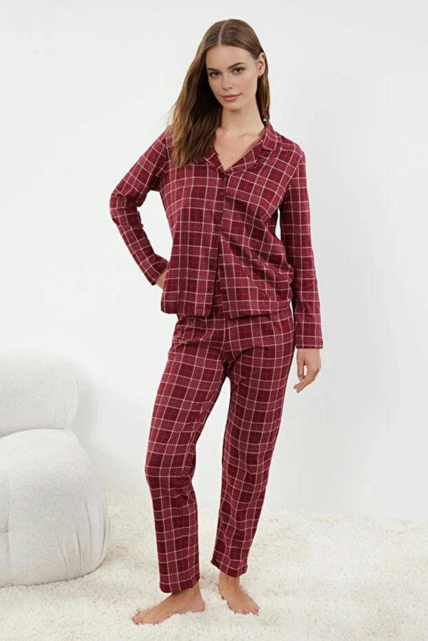WOVCOR 2-Piece 100% Cotton Argyle Knit Pajama Set