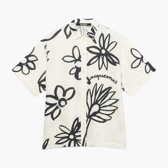 Jacquemus La Chemise Moisson Print Black White Flowers shirt
