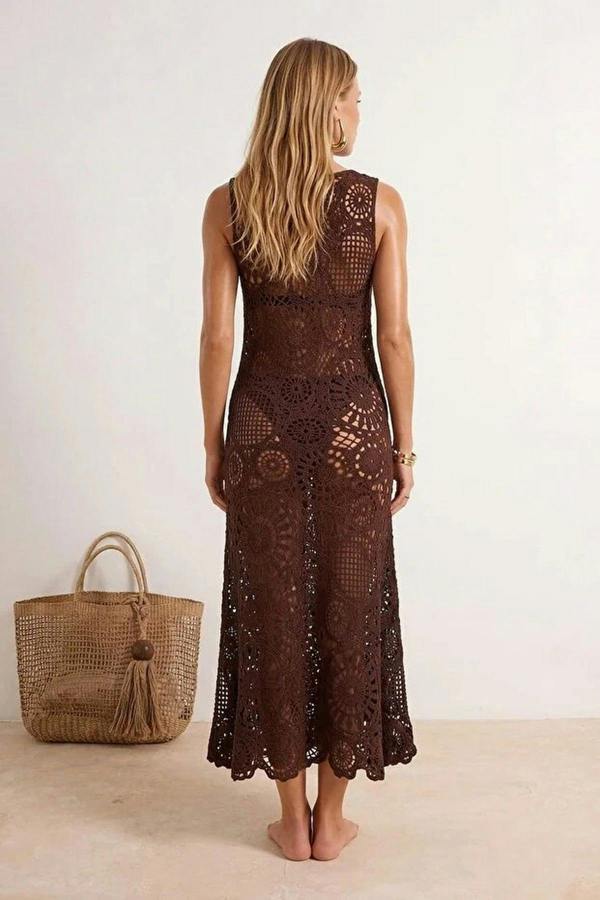 WOVCOR Knitted Maxi Beach Dress