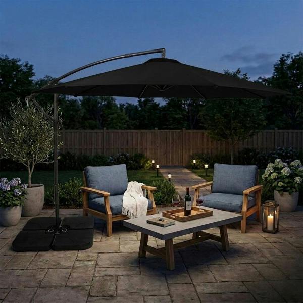 Jardi Cantilever Parasol 3m – Black