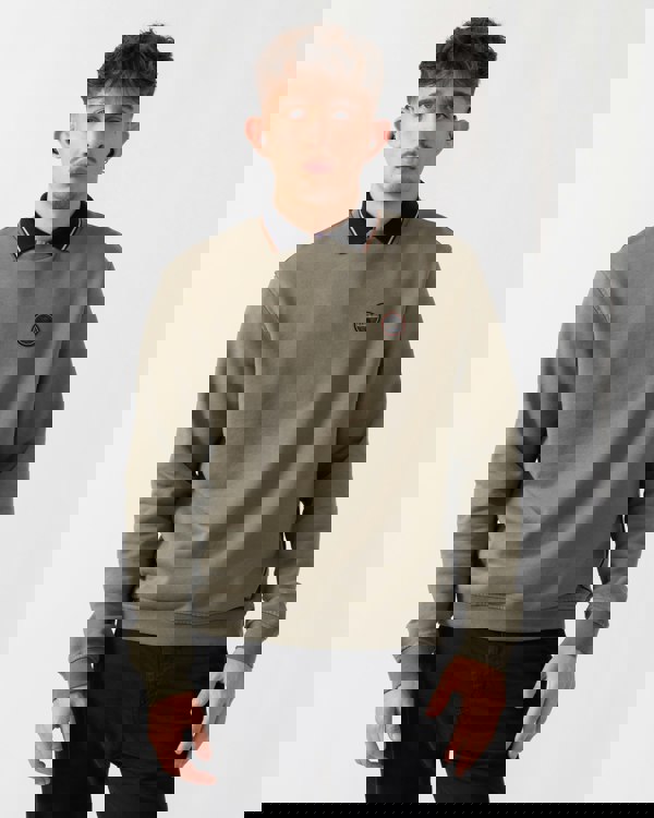 Napapijri Badge Mens Crew Neck Sweatshirt - Tea Leaf G0A