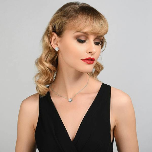 Knot Stud Earrings Set with Cubic Zirconia - namana.london