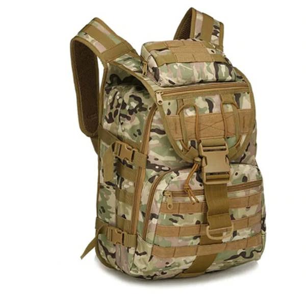 Multi-terrain camouflage pattern 40Litre Molle tactical backpack with molle webbing and sturdy zips