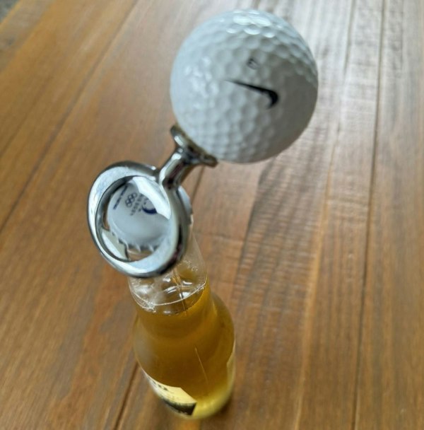 SPORTGIFTZ Reclaimed Golf Ball Bottle Opener - Eco-Friendly Handmade Golf Gift, White Resin