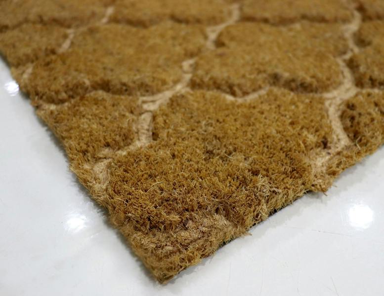 A.Unique Home 15mm Coir Doormat Non-Slip PVC Back- Embossed Trellis 40x80cm