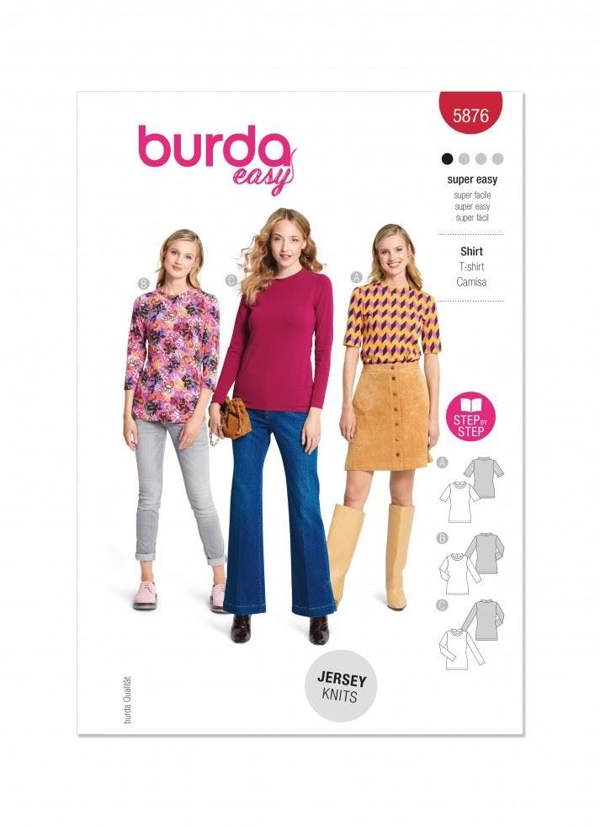 Burda Sewing Pattern 5876 Tops For Women, 8-22 (34-48) - Easy