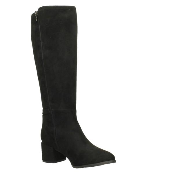 Spot On Ladies Spot On Block Heel Wide Fitting Knee High Boots  F51256