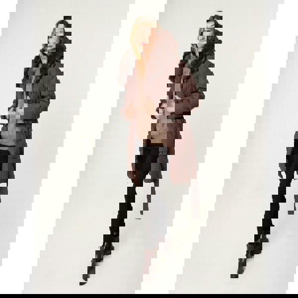 Blue Vanilla Faux Fur Hood Puffer Coat