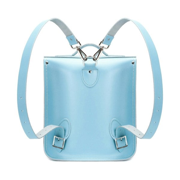 Pastel Baby Blue Leather City Backpack - Backpack - Zatchels