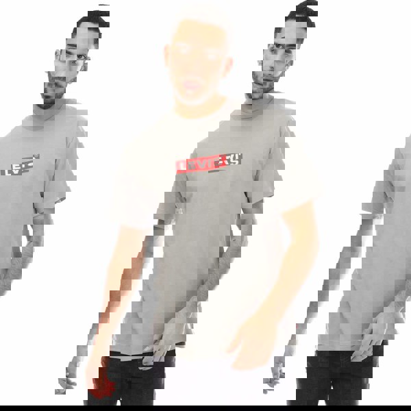 Levis Mens Box Logo Relaxed Fit T-Shirt - Grey