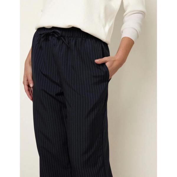 Blue Vanilla Elasticated Waist Pinstripe Trousers