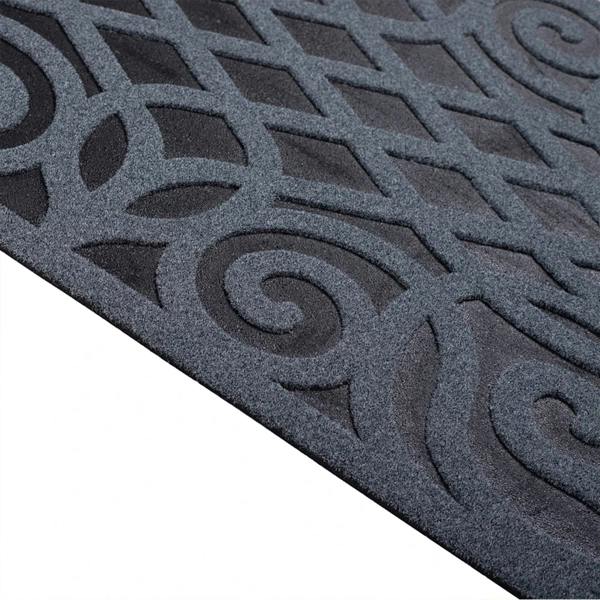 Nicoman Victorian Style Eco Halfmoon Indoor and Outdoor Doormat - Grey