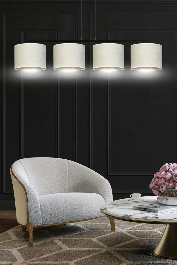 Emibig HILDE Pendant lamp 4 x E27 Black with White Shade