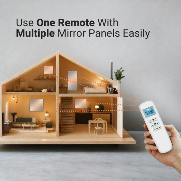 Mirrorstone Heating 320w Round Mirrored Wi-Fi Infrared Heating Panel