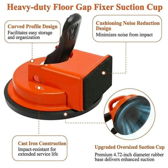 Havendro Heavy Duty Floor Gap Fixer Tool With Rubber Mallet, Iron Body&Strong Suction Cup