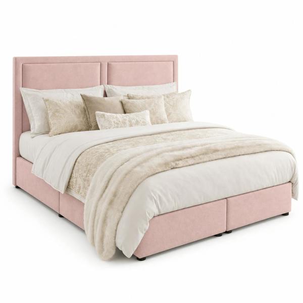 Great British Beds Tia Divan Bed - Pink Plush