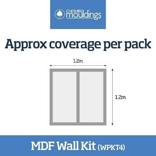 Cheshire Mouldings WPKT4 (MDF) Wall Panelling Kit (H) 1200mm (W) 97mm (T) 9mm