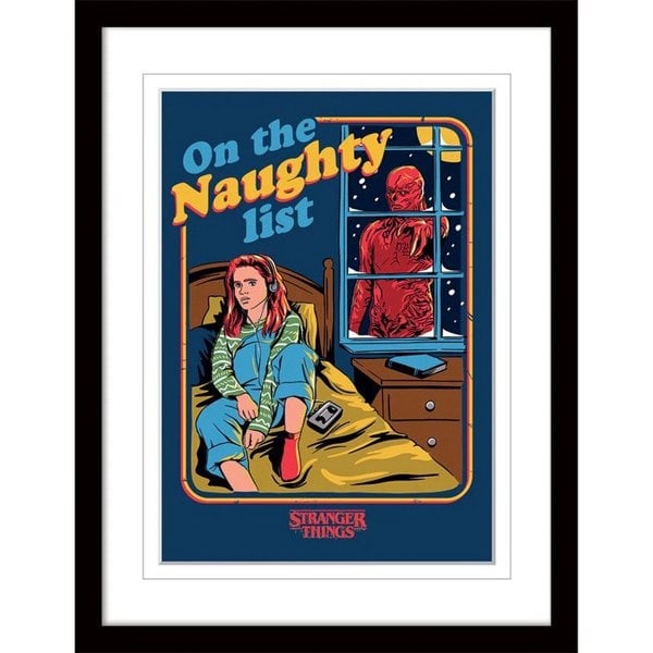 Stranger Things Naughty List Christmas Framed Poster - Multicoloured