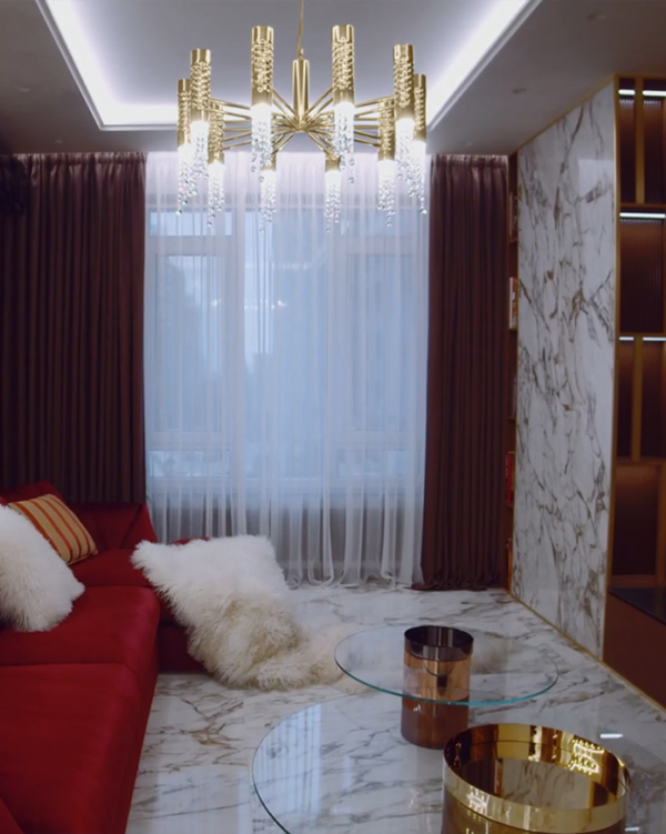 Castro Lighting Penthouse Asfour Gold Plated Ceiling Light