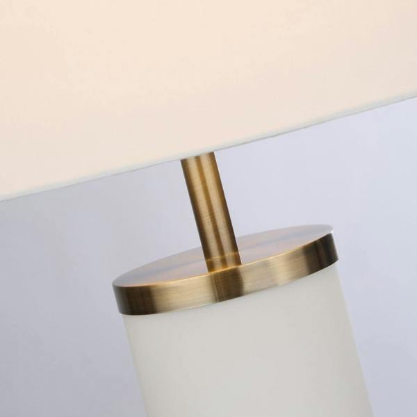 Pagazzi Lighting Manning Antique Brass & White Glass Table Lamp