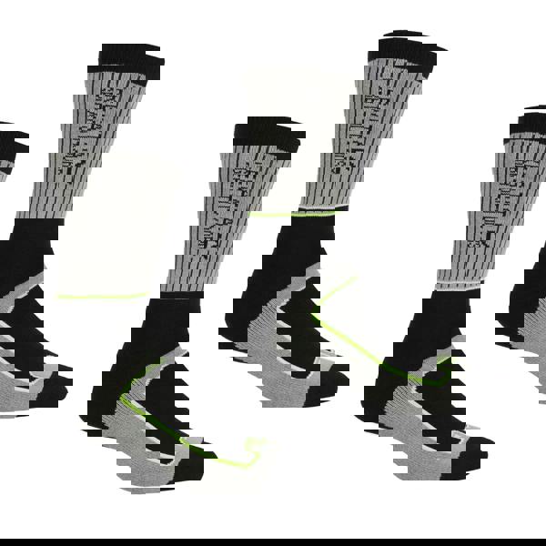 Regatta Mens Samaris 2 Season Socks (Pack of 2) - Dark Steel/Electric Lime - 