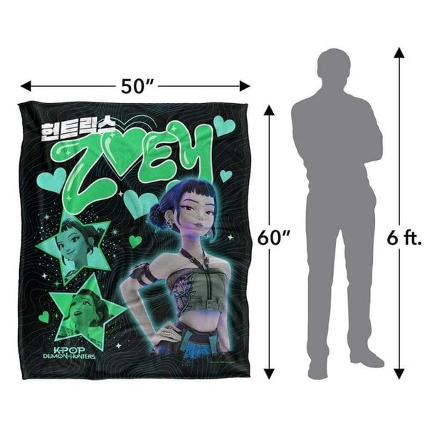 K-Pop Demon Hunters Soft Touch Zoey Blanket - Multicoloured
