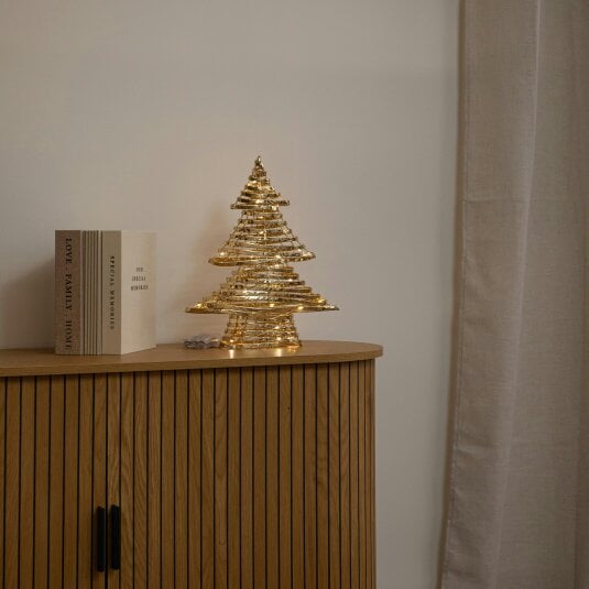 Samuel Alexander 39cm Gold Light Up Christmas Tree with 30 Warm White LEDs