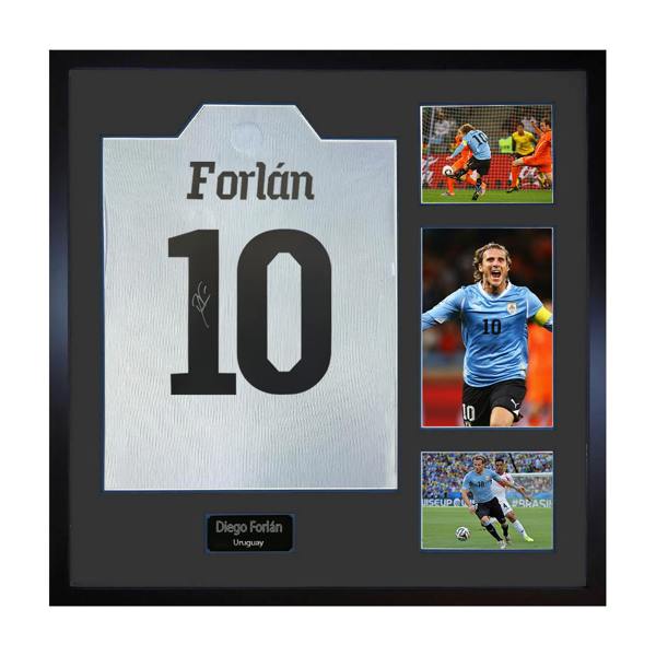 Diego Forlan Signed Uruguay Shirt Elite Frame