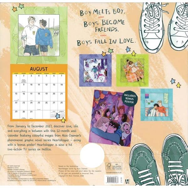 Heartstopper Calendar 2027, Wall Calendars, Month To View, Entertainment, Gift