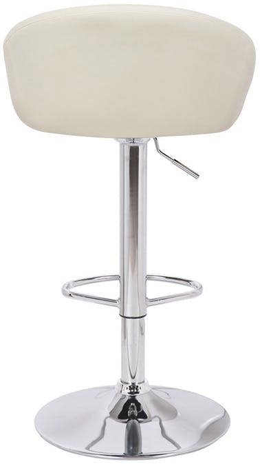 Lamboro Luca Single Kitchen Bar Stool, Chrome Footrest, Height Adjustable Swivel Gas Lift, Breakfast Bar & Home Barstool, Cream