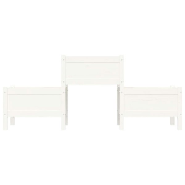 Berkfield Planter White 178.5x44x75 cm Solid Wood Pine