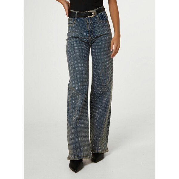 Pink Vanilla Diamante Wide Leg Jeans