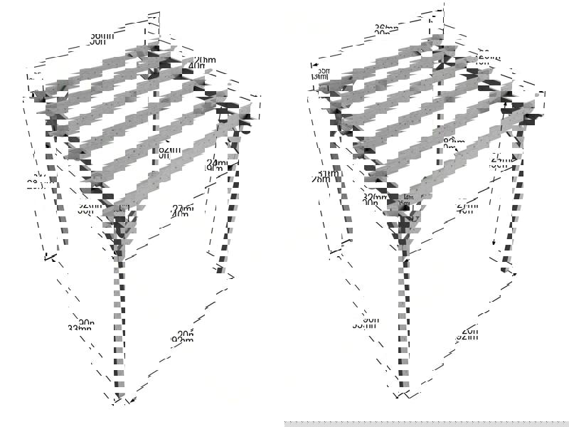 Champion wooden garden pergola kit made from high quality timber posts and beams, featuring smooth angled edges and an open frame design suitable for patios, gardens, and outdoor seating areas.