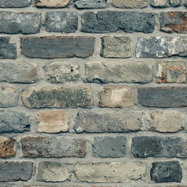 Grandeco Industrial Rustic Charcoal Concrete Brick Textured Wallpaper
