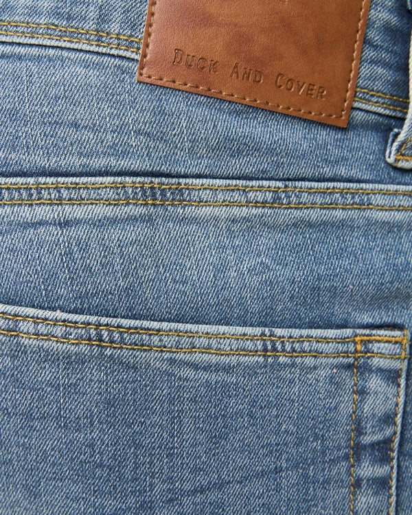 Duck and Cover Mustone Denim Shorts Mid Wash
