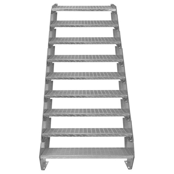 Monstershop Adjustable 9 Section Galvanised Staircase - 900mm Wide
