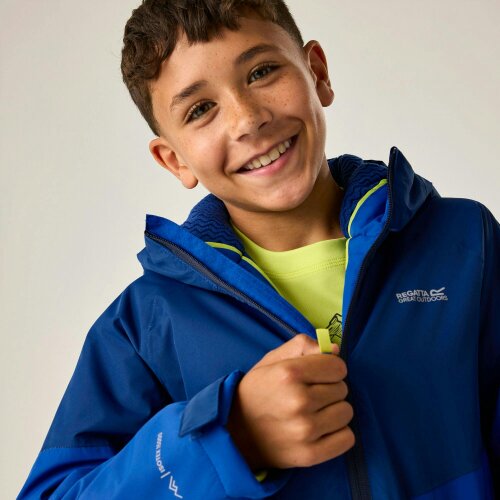 Regatta Kids Hillain Lined Waterproof Jacket - Aviator Blue/Olympian Blue