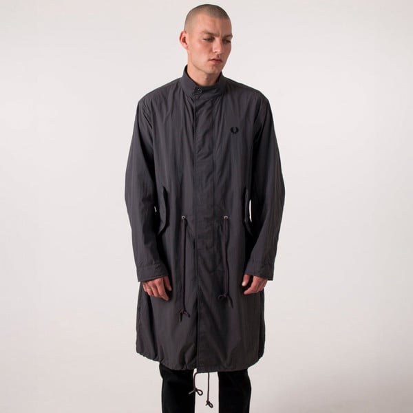 Fred Perry Straight Hem Gunmetal Thin Parka Jacket